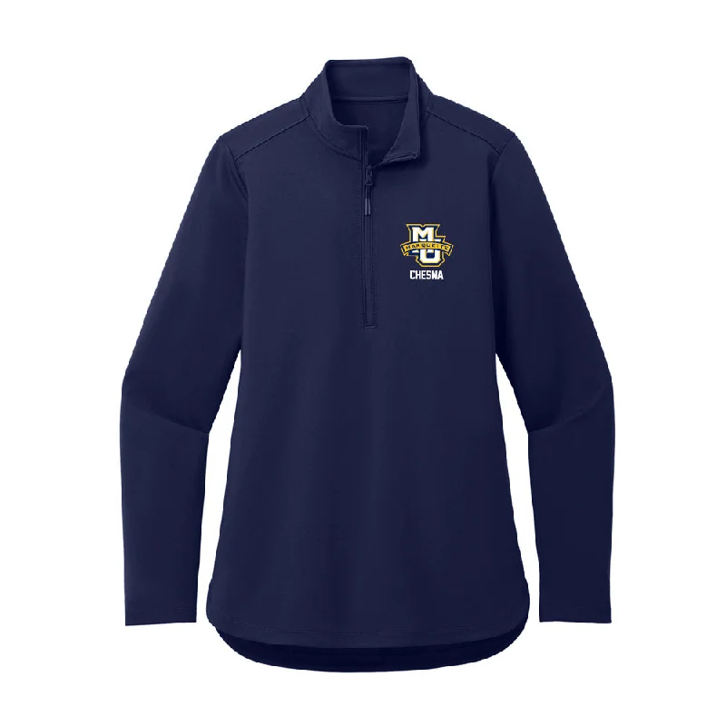 Marquette - NCAA Women's Soccer : Rielly Chesna - Women's Premium Quarter Zip Jacket Notch Collar Jacket Peter Pan Collar Jacket Cowl Neck Jacket Marquette - NCAA Women's Soccer : Rielly Chesna - Women's Premium Quarter Zip Jacket Notch Collar Jacket Peter Pan Collar Jacket Cowl Neck Jacket