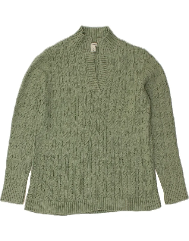 L.L.BEAN Womens Turtle Neck Jumper Sweater UK 16 Large Green Cotton Polka Dot Checkered Tartan L.L.BEAN Womens Turtle Neck Jumper Sweater UK 16 Large Green Cotton Polka Dot Checkered Tartan