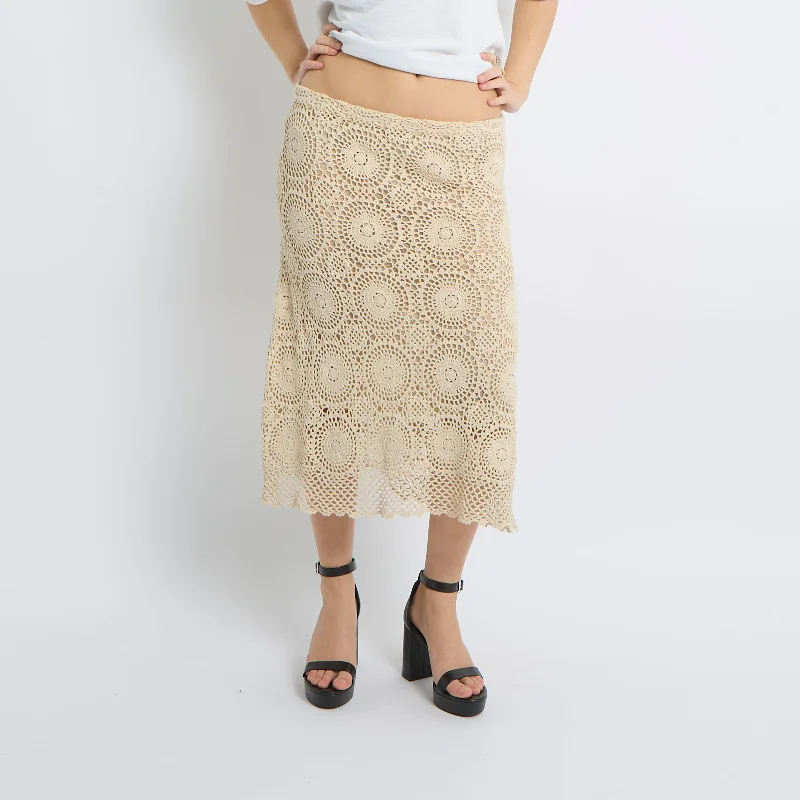 Crochet Midi Skirt - UK 10 high waist skirt
