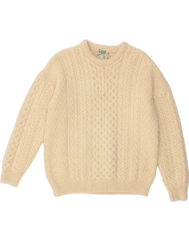CARRAIG DONN Womens Crew Neck Jumper Sweater UK 14 Large Off White Wool Thin Thick Dense CARRAIG DONN Womens Crew Neck Jumper Sweater UK 14 Large Off White Wool Thin Thick Dense