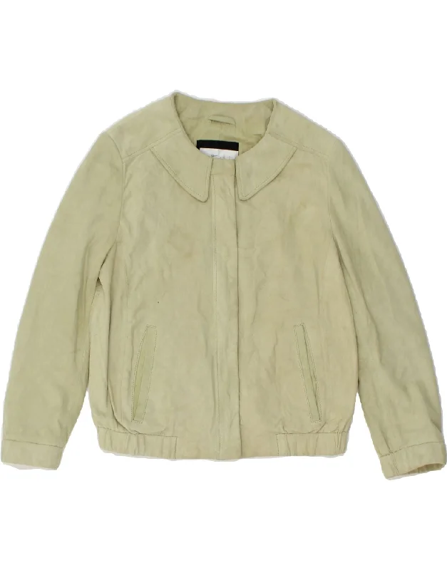 INTREND Womens Suede Jacket UK 6 XS Grey Leather Fleece Fabric Down Fabric Feather Fabric INTREND Womens Suede Jacket UK 6 XS Grey Leather Fleece Fabric Down Fabric Feather Fabric