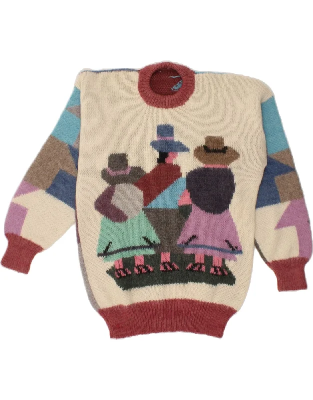 VINTAGE Womens Crew Neck Jumper Sweater UK 16 Large Multicoloured Novelty Casual Formal Business VINTAGE Womens Crew Neck Jumper Sweater UK 16 Large Multicoloured Novelty Casual Formal Business