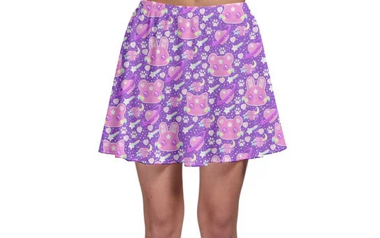 Cosmic Cuties Purple Skater Skirt [Made To Order] vintage skirt charm