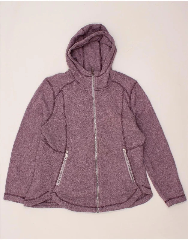 EDDIE BAUER Womens Zip Hoodie Sweater UK 18 XL Purple Polyester Hoodie with Toggle Buttons Decorative Unique EDDIE BAUER Womens Zip Hoodie Sweater UK 18 XL Purple Polyester Hoodie with Toggle Buttons Decorative Unique