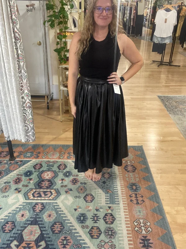 Urban Daizy Black Leather Maxi Skirt Ks Boutique denim skirt classic