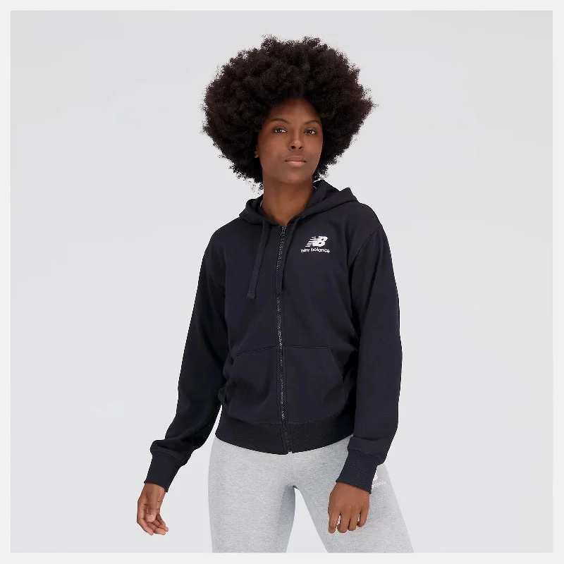 NB ESSENTIALS STACKED FZ HOODIE Lifestyle Women Hoodie with Rhinestones Sparkly Elegant NB ESSENTIALS STACKED FZ HOODIE Lifestyle Women Hoodie with Rhinestones Sparkly Elegant