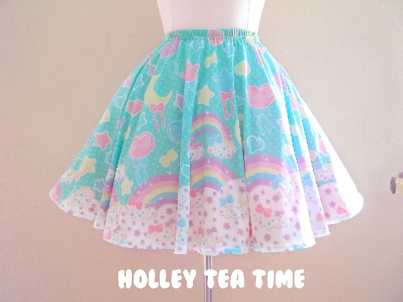 Pastel Party Mint Mini Skater Skirt midi skirt versatile