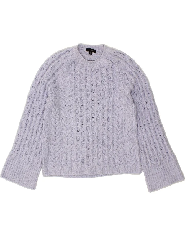 J. CREW Womens Crop Crew Neck Jumper Sweater UK 10 Small Purple Cotton Solid Print Embellished J. CREW Womens Crop Crew Neck Jumper Sweater UK 10 Small Purple Cotton Solid Print Embellished