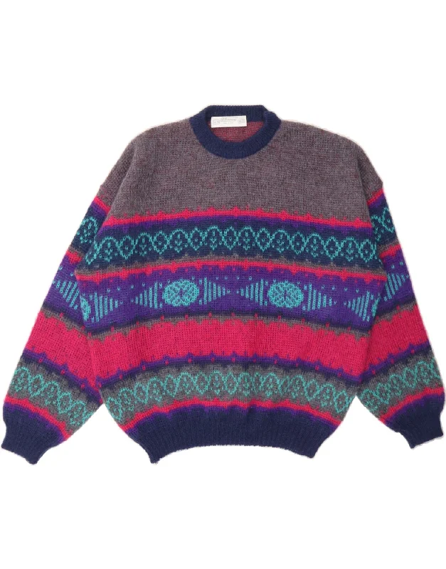ST. BERNARD Womens Crew Neck Jumper Sweater UK 14 Large Multicoloured Herringbone Houndstooth Plaid ST. BERNARD Womens Crew Neck Jumper Sweater UK 14 Large Multicoloured Herringbone Houndstooth Plaid