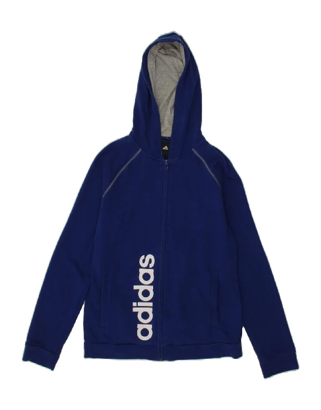 ADIDAS Womens Graphic Zip Hoodie Sweater UK 12/14 Medium Blue Cotton Thin Thick Dense ADIDAS Womens Graphic Zip Hoodie Sweater UK 12/14 Medium Blue Cotton Thin Thick Dense