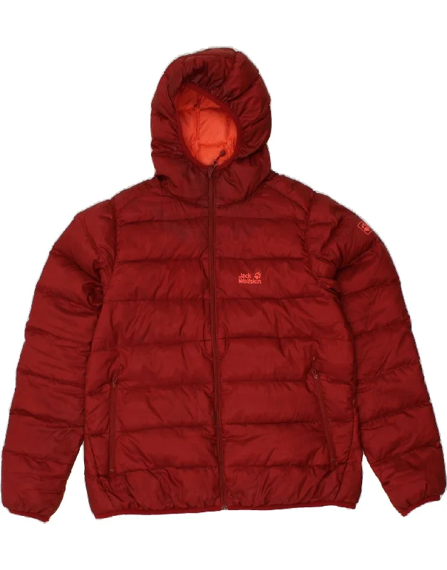 JACK WOLFSKIN Womens Hooded Padded Jacket UK 22/24 2XL Red Polyamide Oversized Jacket Tailored Jacket Straight Jacket JACK WOLFSKIN Womens Hooded Padded Jacket UK 22/24 2XL Red Polyamide Oversized Jacket Tailored Jacket Straight Jacket