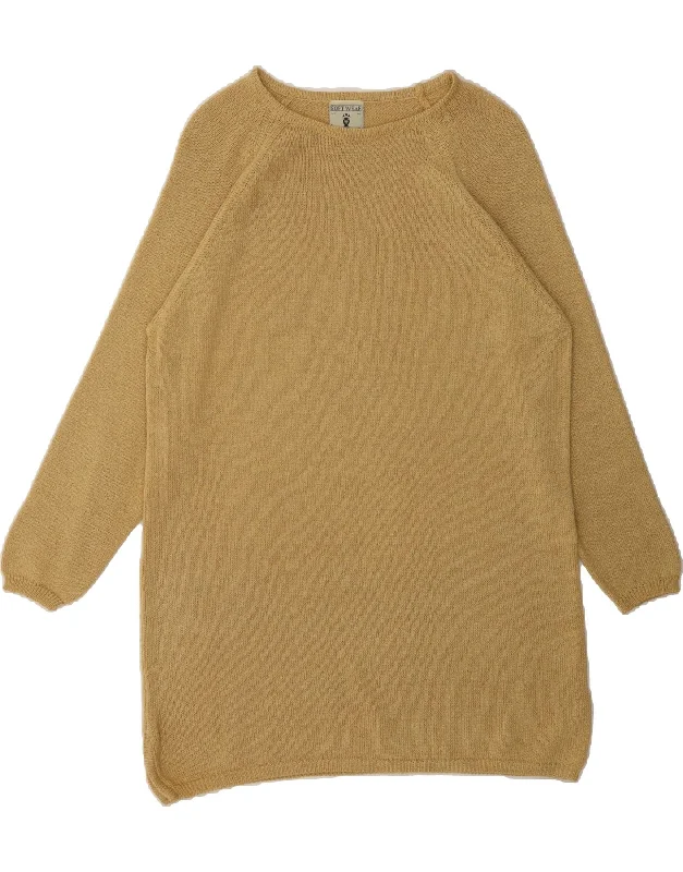 VINTAGE Womens Longline Boat Neck Jumper Sweater One Size Gold Acrylic Velvet Chenille Corduroy VINTAGE Womens Longline Boat Neck Jumper Sweater One Size Gold Acrylic Velvet Chenille Corduroy