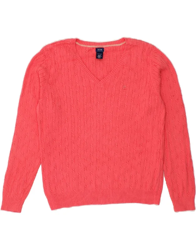 IZOD Womens Big & Tall V-Neck Jumper Sweater UK 18 XL Pink Cotton Bright Pastel Dark IZOD Womens Big & Tall V-Neck Jumper Sweater UK 18 XL Pink Cotton Bright Pastel Dark