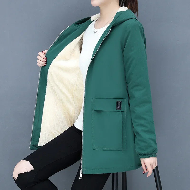 long sleeve coats Thickened Warm Windproof Fleece Woman Fleece Jacket Lady Casual hooded Overcoat autumn winter snow outerwears Jacket Blazer Coat long sleeve coats Thickened Warm Windproof Fleece Woman Fleece Jacket Lady Casual hooded Overcoat autumn winter snow outerwears Jacket Blazer Coat