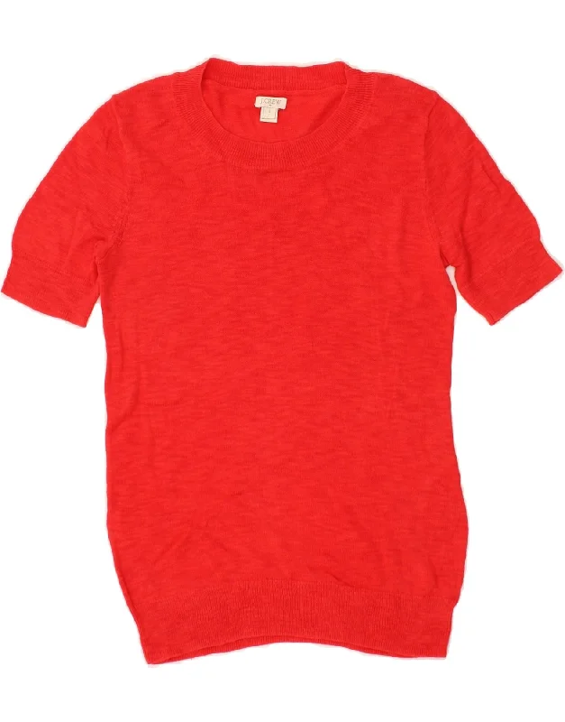 J. CREW Womens Longline Crew Neck Jumper Sweater UK 10 Small Red Fleece Sweater Nylon Polyester J. CREW Womens Longline Crew Neck Jumper Sweater UK 10 Small Red Fleece Sweater Nylon Polyester