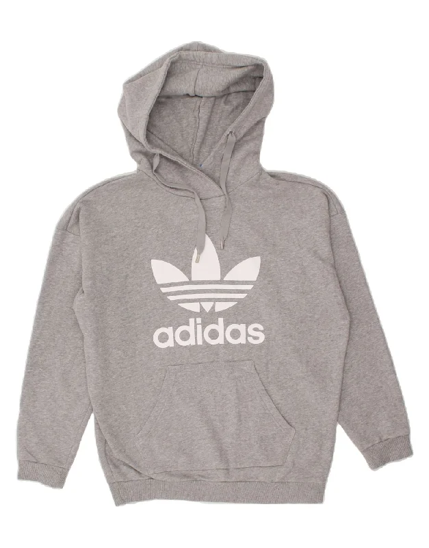 ADIDAS Womens Graphic Hoodie Jumper UK 12 Medium Grey Cotton Hoodie with Earth Tones Natural Calm ADIDAS Womens Graphic Hoodie Jumper UK 12 Medium Grey Cotton Hoodie with Earth Tones Natural Calm