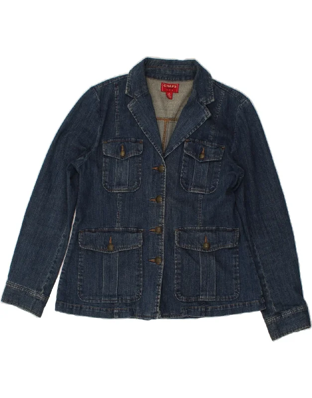 CHAPS Womens Denim Jacket UK 18 XL Navy Blue Cotton Bomber Jacket Anorak Windbreaker CHAPS Womens Denim Jacket UK 18 XL Navy Blue Cotton Bomber Jacket Anorak Windbreaker