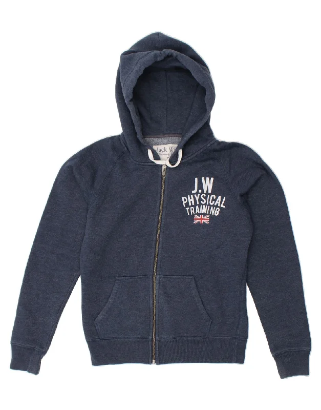 JACK WILLS Womens Graphic Zip Hoodie Sweater UK 10 Small Navy Blue Cotton Hoodie with Embroidery Detailed Premium JACK WILLS Womens Graphic Zip Hoodie Sweater UK 10 Small Navy Blue Cotton Hoodie with Embroidery Detailed Premium