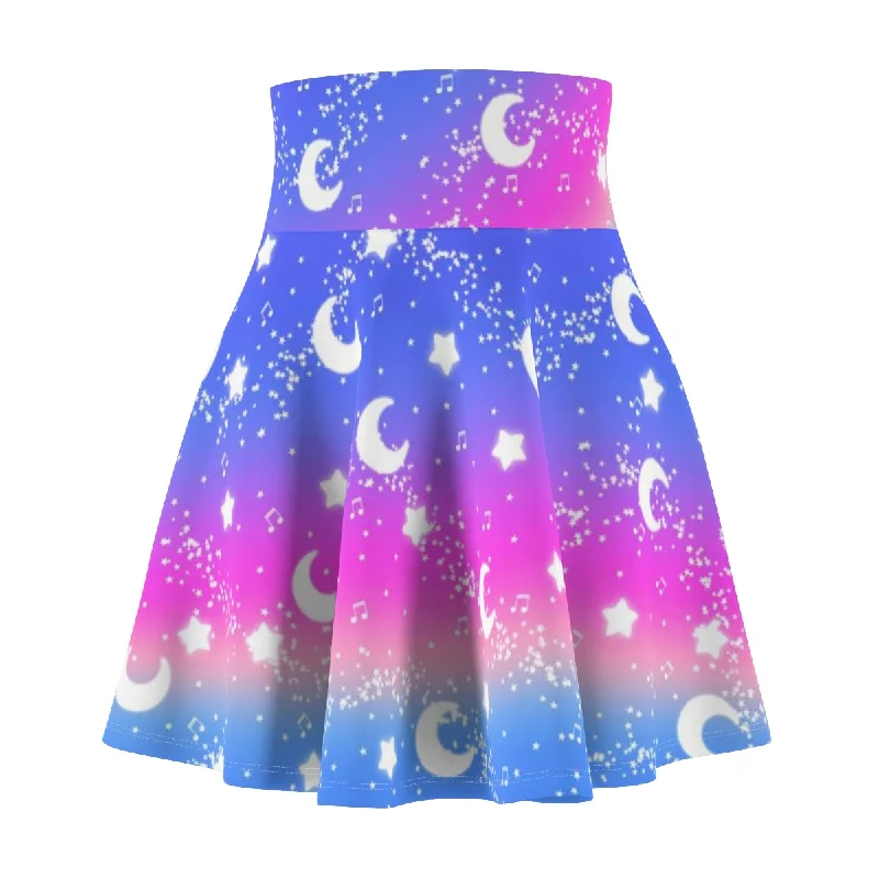 Magical Fairy Time (Rainbow Twilight) High Waist Skater Skirt lace skirt romantic