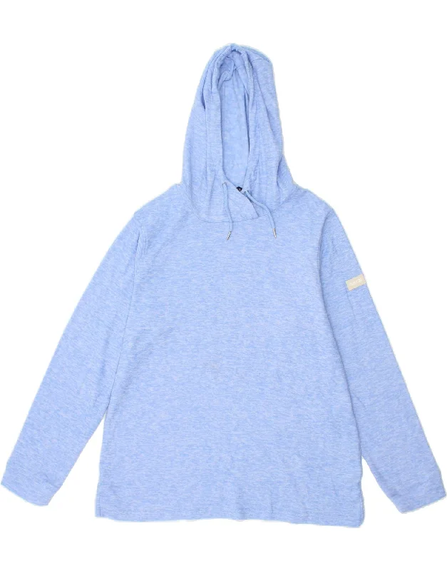 REGATTA Womens Hoodie Jumper UK 18 XL Blue Flecked Polyester Hoodie with Rolled Sleeves Casual Relaxed REGATTA Womens Hoodie Jumper UK 18 XL Blue Flecked Polyester Hoodie with Rolled Sleeves Casual Relaxed