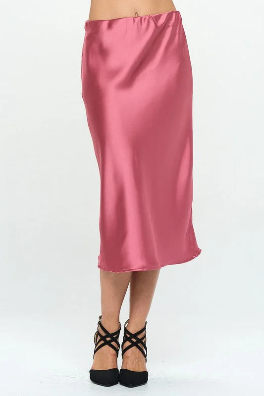 Pinkberry Satin Midi Skirt wool skirt warm
