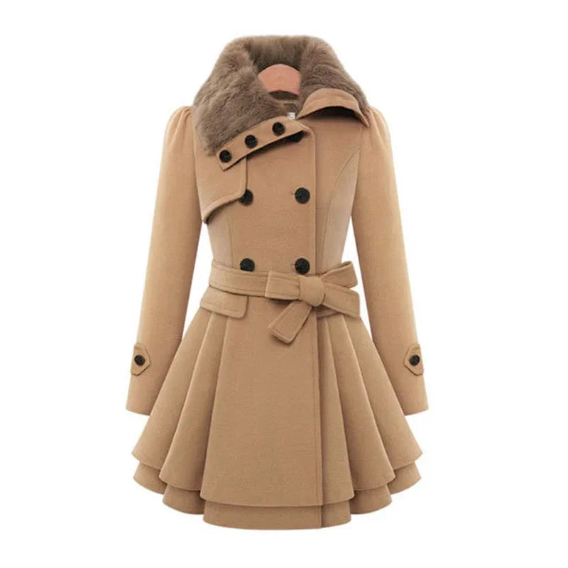 New 2016 Women's Woolen Jacket Long Slimming Smoothing Overcoat Double Row Buttoned Narrow Fit European And American Style One-Shoulder Jacket Off-the-Shoulder Jacket Asymmetrical Jacket New 2016 Women's Woolen Jacket Long Slimming Smoothing Overcoat Double Row Buttoned Narrow Fit European And American Style One-Shoulder Jacket Off-the-Shoulder Jacket Asymmetrical Jacket