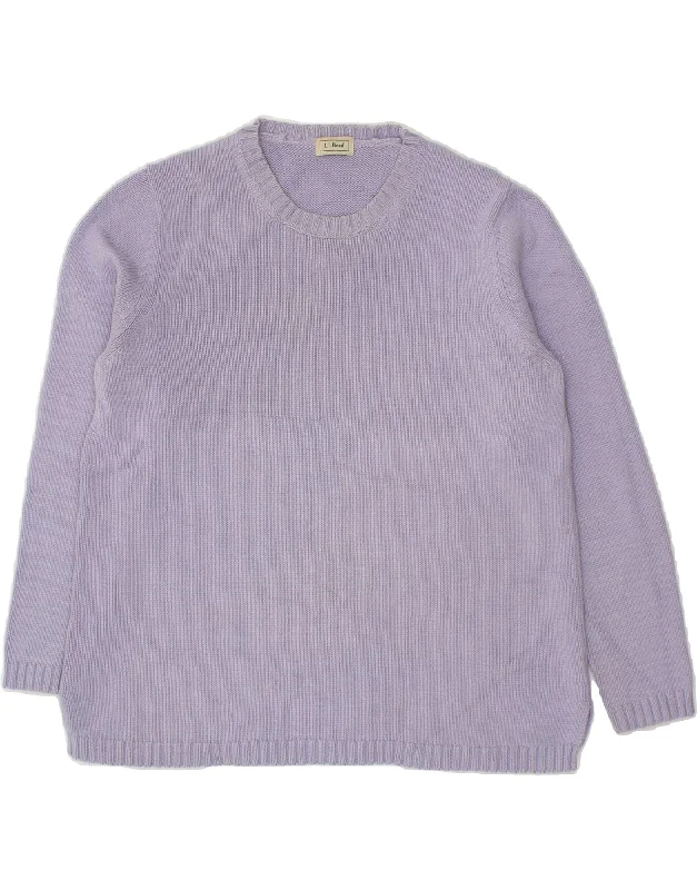 L.L.BEAN Womens Crew Neck Jumper Sweater UK 14 Large Purple Polka Dot Checkered Tartan L.L.BEAN Womens Crew Neck Jumper Sweater UK 14 Large Purple Polka Dot Checkered Tartan