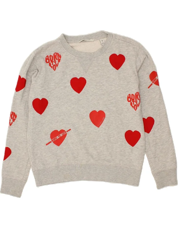 SCOTCH & SODA Womens Graphic Sweatshirt Jumper UK 18 XL Grey Cotton Heart Hoodie with Button Placket Classic Preppy SCOTCH & SODA Womens Graphic Sweatshirt Jumper UK 18 XL Grey Cotton Heart Hoodie with Button Placket Classic Preppy