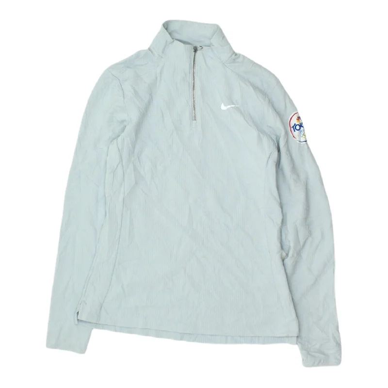 Tokyo 2020 Womens Blue Half Zip Nike Track Jacket | Tracksuit Top Sportwear Satin Jacket Silk Jacket Chiffon Jacket Tokyo 2020 Womens Blue Half Zip Nike Track Jacket | Tracksuit Top Sportwear Satin Jacket Silk Jacket Chiffon Jacket