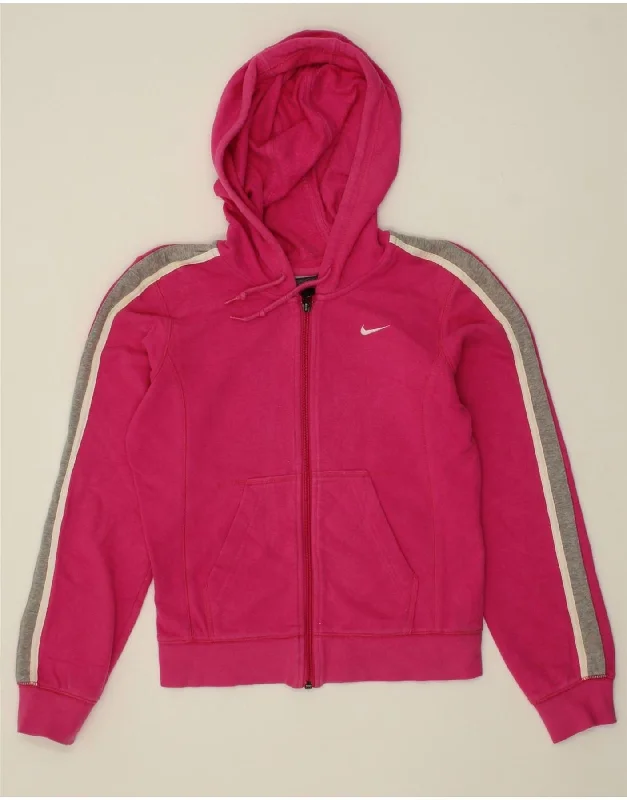 NIKE Womens Zip Hoodie Sweater UK 8/10 Small Pink Colourblock Cotton Hoodie with Drop Shoulder Relaxed Streetwear NIKE Womens Zip Hoodie Sweater UK 8/10 Small Pink Colourblock Cotton Hoodie with Drop Shoulder Relaxed Streetwear