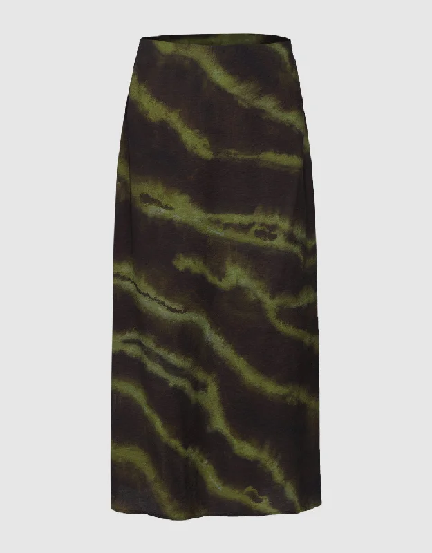 Striped Midi Fishtail Skirt lace skirt intricate