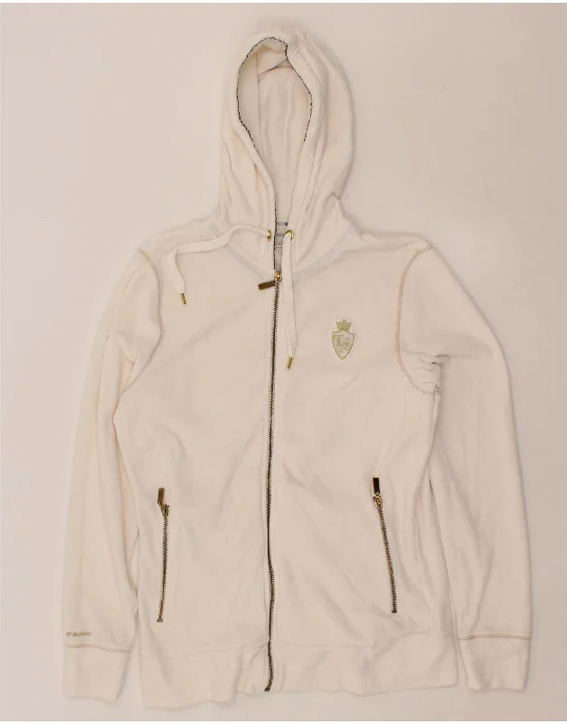 LOTTO Womens Zip Hoodie Sweater UK 16 Large White Cotton Spandex Blend Rayon Blend Denim Blend LOTTO Womens Zip Hoodie Sweater UK 16 Large White Cotton Spandex Blend Rayon Blend Denim Blend