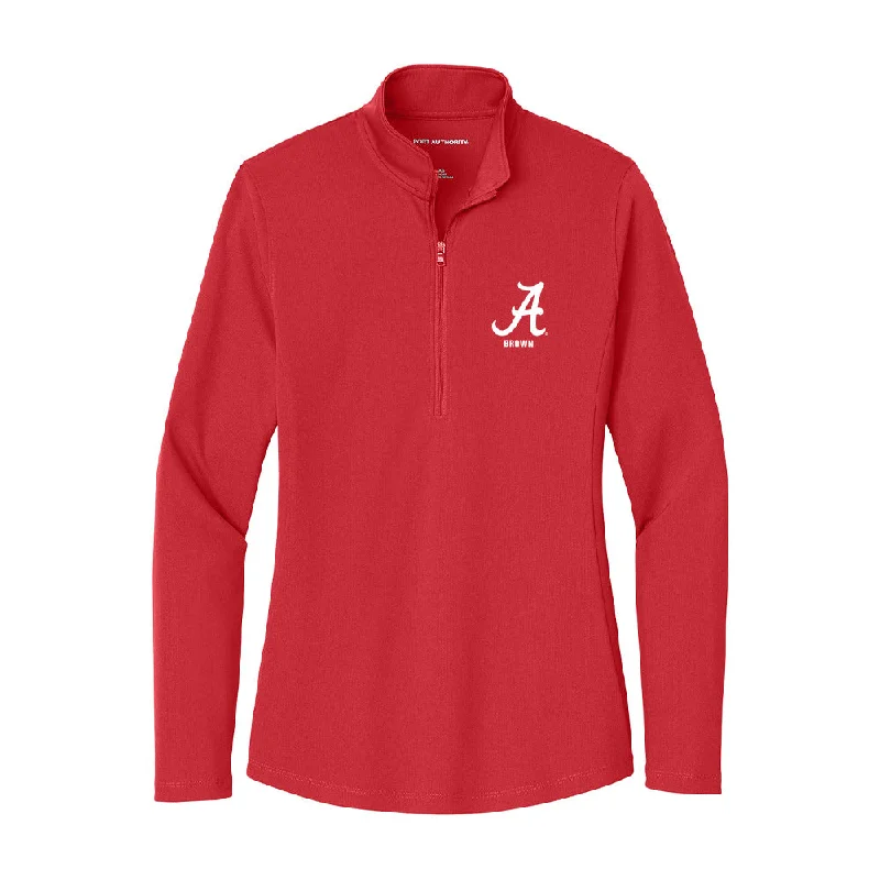 Alabama - NCAA Women's Soccer : Avery Brown - Women's Lightweight Quarter Zip Jacket Front Pockets Side Pockets Patch Pockets Alabama - NCAA Women's Soccer : Avery Brown - Women's Lightweight Quarter Zip Jacket Front Pockets Side Pockets Patch Pockets