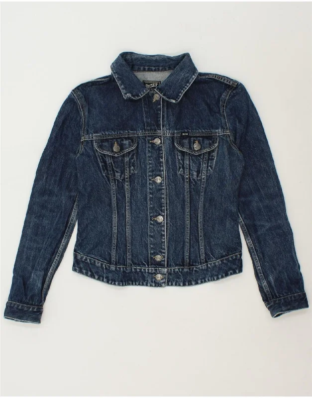 GAS Womens Denim Jacket UK 14 Large Blue Cotton Nylon Fabric Polyester Fabric Spandex Fabric GAS Womens Denim Jacket UK 14 Large Blue Cotton Nylon Fabric Polyester Fabric Spandex Fabric
