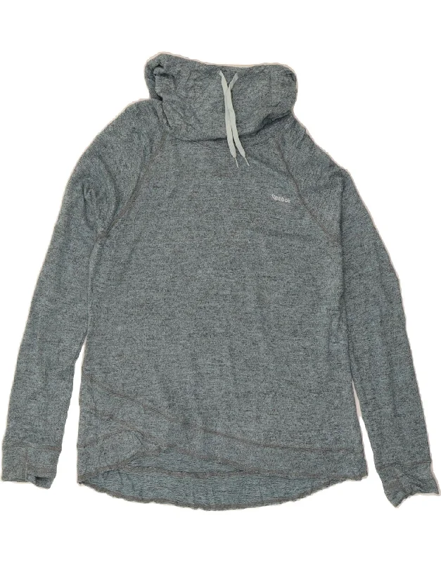 REEBOK Womens Roll Neck Hoodie Jumper UK 18 XL Turquoise Polyester Hoodie with Hem Ribbing Snug Secure REEBOK Womens Roll Neck Hoodie Jumper UK 18 XL Turquoise Polyester Hoodie with Hem Ribbing Snug Secure