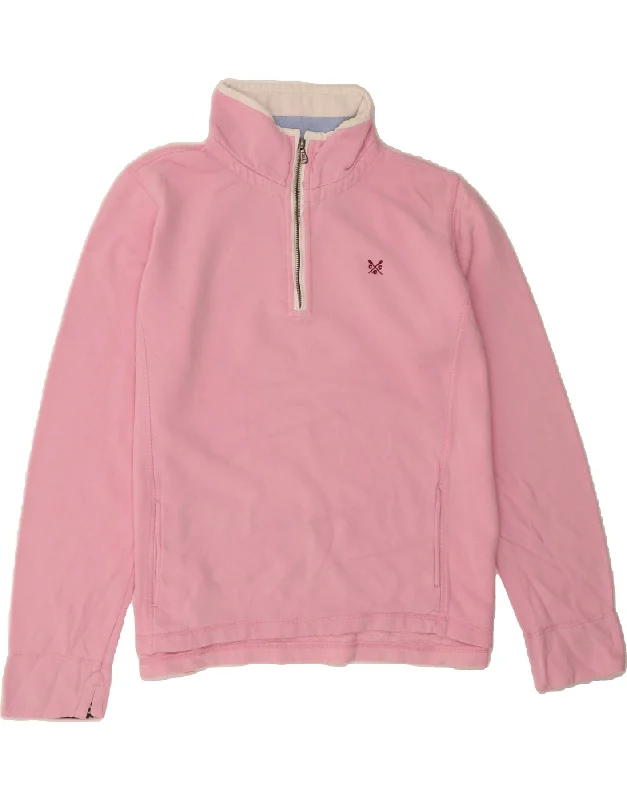 CREW CLOTHING Womens Oversized Zip Neck Sweatshirt Jumper UK 14 Large Pink Hoodie with Button Placket Classic Preppy CREW CLOTHING Womens Oversized Zip Neck Sweatshirt Jumper UK 14 Large Pink Hoodie with Button Placket Classic Preppy