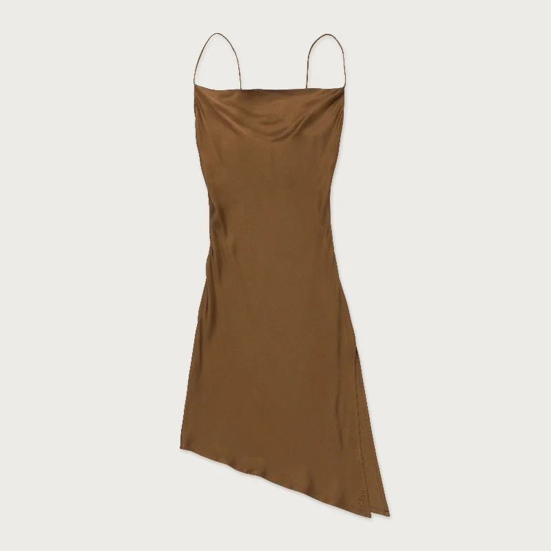 Womens Notes Slip Dress - Brown Tunics Timeless classic