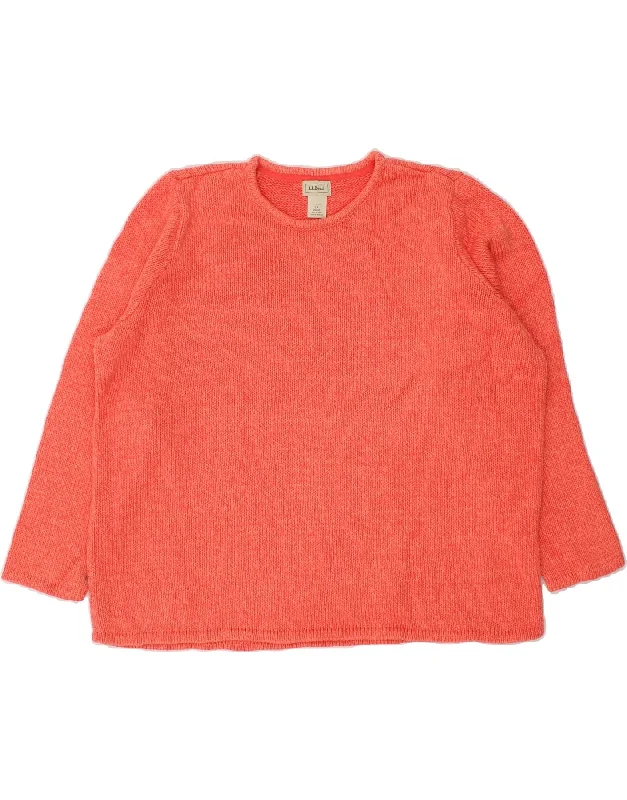 L.L.BEAN Womens Oversized Crew Neck Jumper Sweater UK 18 XL Pink Cotton Velvet Chenille Corduroy L.L.BEAN Womens Oversized Crew Neck Jumper Sweater UK 18 XL Pink Cotton Velvet Chenille Corduroy