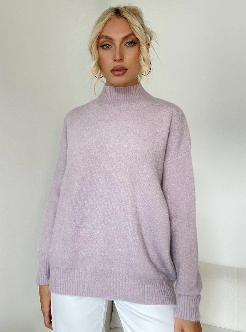 FASHION SOLID COLOR LOOSE CASUAL SWEATER Rayon Fabric Velvet Fabric Corduroy Fabric