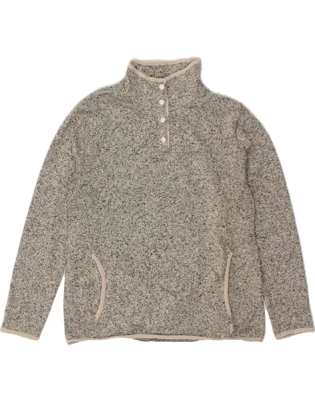 EDDIE BAUER Womens Button Neck Sweatshirt Jumper UK 16 Large Grey Flecked Hoodie with Magnetic Closure Innovative Modern EDDIE BAUER Womens Button Neck Sweatshirt Jumper UK 16 Large Grey Flecked Hoodie with Magnetic Closure Innovative Modern