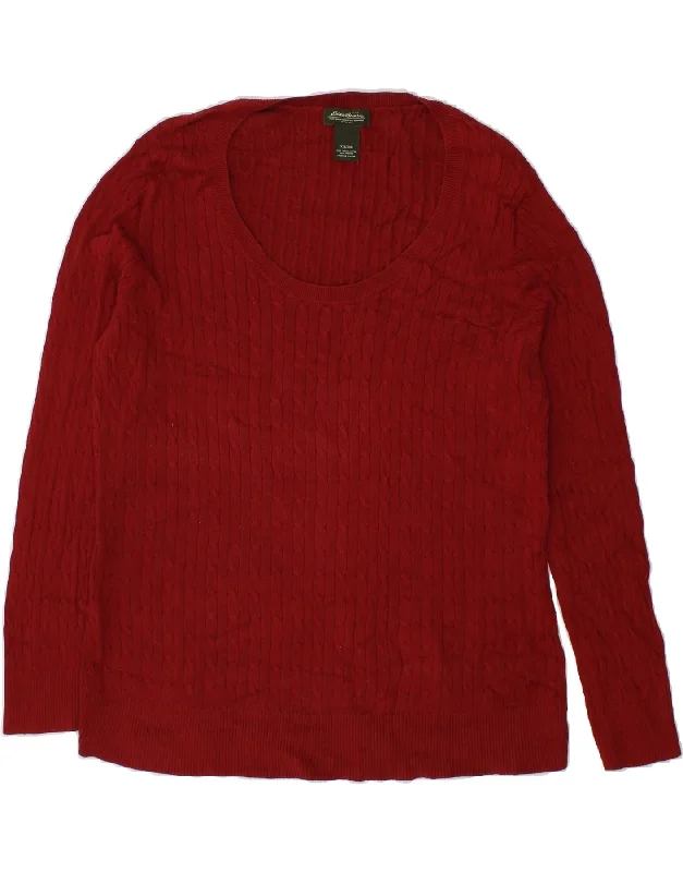 EDDIE BAUER Womens Boat Neck Jumper Sweater UK 20 2XL Burgundy Cotton Turtle Neck Boat Neck Asymmetrical Neck EDDIE BAUER Womens Boat Neck Jumper Sweater UK 20 2XL Burgundy Cotton Turtle Neck Boat Neck Asymmetrical Neck