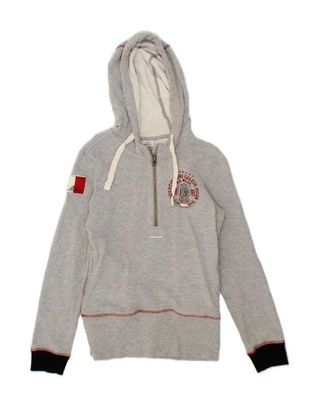 ADIDAS Womens Hoodie Jumper UK 8 Small Grey Cotton Hoodie with Tied Waist Feminine Flattering ADIDAS Womens Hoodie Jumper UK 8 Small Grey Cotton Hoodie with Tied Waist Feminine Flattering