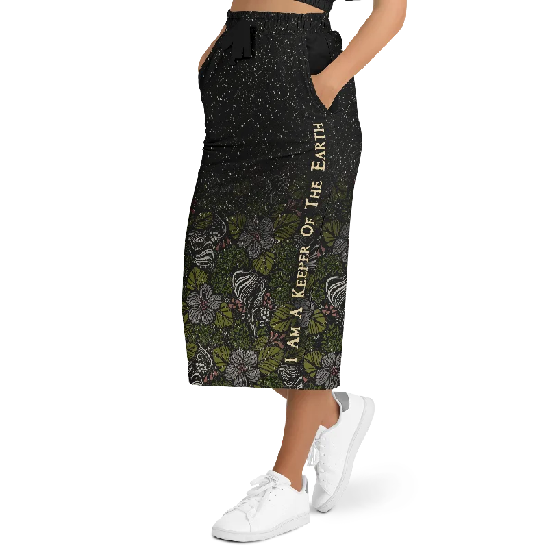 Keeper Of The Earth Long-Pocket Skirt leather skirt bold