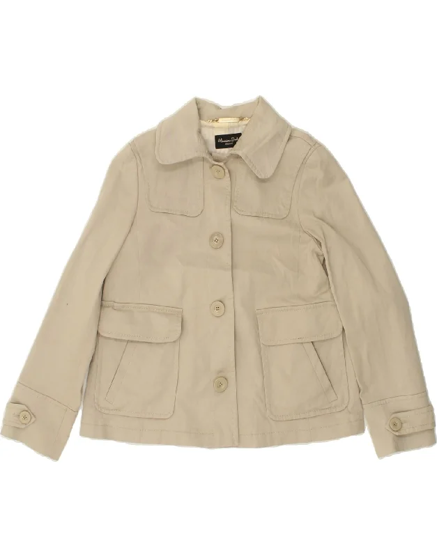 MASSIMO DUTTI Womens Utility Jacket UK 12 Medium Beige Cotton V-Neck Jacket Boat Neck Jacket Square Neck Jacket MASSIMO DUTTI Womens Utility Jacket UK 12 Medium Beige Cotton V-Neck Jacket Boat Neck Jacket Square Neck Jacket