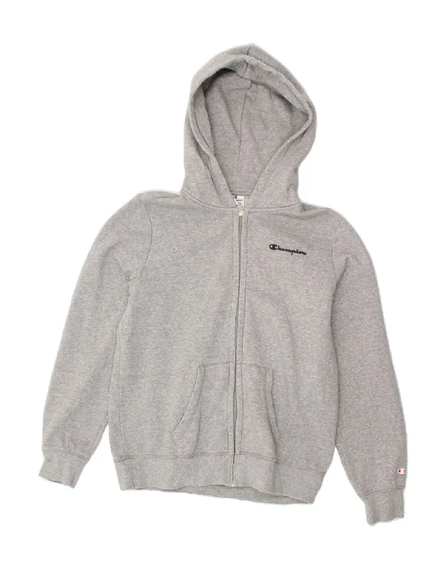 CHAMPION Womens Zip Hoodie Sweater UK 18 XL Grey Cotton Hoodie with Hem Contrast Bold Stylish CHAMPION Womens Zip Hoodie Sweater UK 18 XL Grey Cotton Hoodie with Hem Contrast Bold Stylish