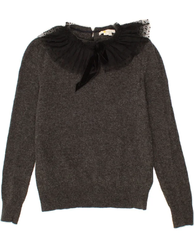 BODEN Womens Crew Neck Jumper Sweater UK 12 Medium Grey Flecked Polyamide Front Pockets Side Pockets Patch Pockets BODEN Womens Crew Neck Jumper Sweater UK 12 Medium Grey Flecked Polyamide Front Pockets Side Pockets Patch Pockets