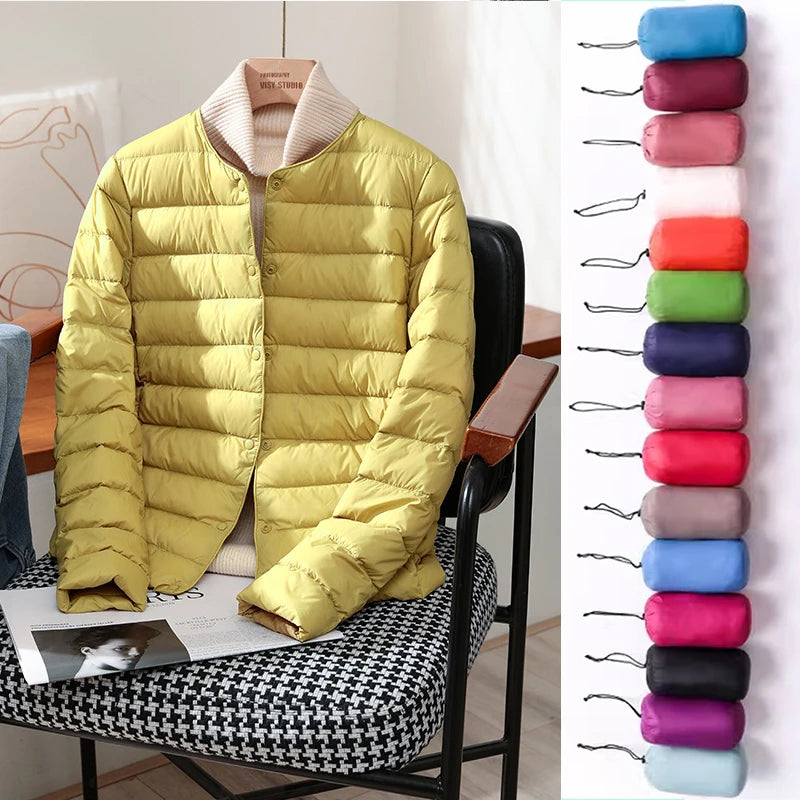 2024 New Arrivals Autumn Winter Warm Women White Duck Down Slim Jackets Female Fashion Ultra Lightweight Packable Puffer Coats Jacket Blazer Coat 2024 New Arrivals Autumn Winter Warm Women White Duck Down Slim Jackets Female Fashion Ultra Lightweight Packable Puffer Coats Jacket Blazer Coat