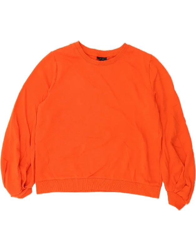 MOSSIMO Womens Crop 3/4 Sleeve Sweatshirt Jumper UK 16 Large Orange Cotton Hoodie with Drop Shoulder Relaxed Streetwear MOSSIMO Womens Crop 3/4 Sleeve Sweatshirt Jumper UK 16 Large Orange Cotton Hoodie with Drop Shoulder Relaxed Streetwear