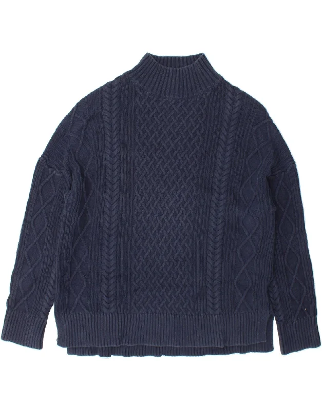J. CREW Womens Oversized Turtle Neck Jumper Sweater UK 10 Small Navy Blue Modern Contemporary Chic J. CREW Womens Oversized Turtle Neck Jumper Sweater UK 10 Small Navy Blue Modern Contemporary Chic