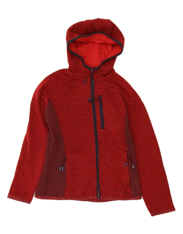 WEIRD FISH Womens Zip Hoodie Sweater UK 12 Medium Red Colourblock Hoodie with Longline Fit Extended Stylish WEIRD FISH Womens Zip Hoodie Sweater UK 12 Medium Red Colourblock Hoodie with Longline Fit Extended Stylish